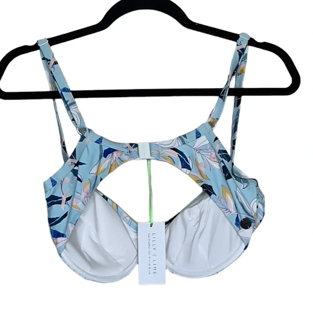 Lilly & Lime NWT 36DD Floral Bikini Swim Top